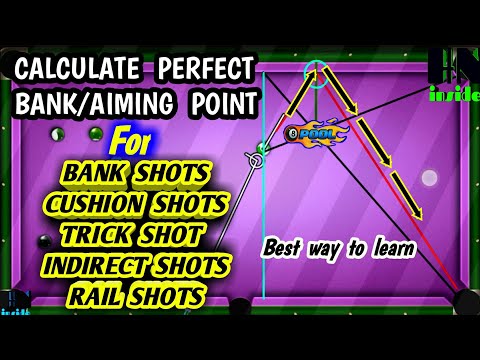 8 ball pool Bank Shot Tutorial#1|| How to Calculate Angle for Trickshots || trick shots 8 ball pool