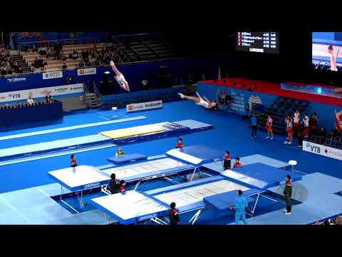 Ukraine 1 (UKR) M - 2019 Trampoline Worlds, Tokyo (JPN) - Qualification Synchro R1