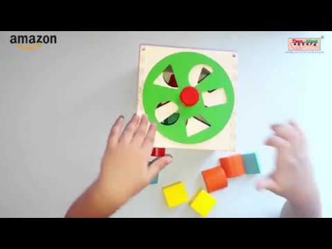 Early Learning Toys to Learn Shapes and Colors Wooden Shape Sorter Box - Toys of Wood Oxford