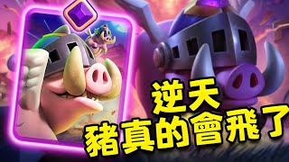 什麼叫每隻豬都會飛而且都有落地傷害？部隊全被砸死了？進化皇家豬來了！【皇室戰爭】