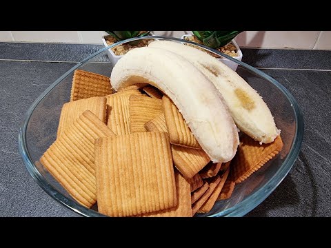 You have cookies and bananas !! Make this delicious dessert, very easy and without cooking. # 347