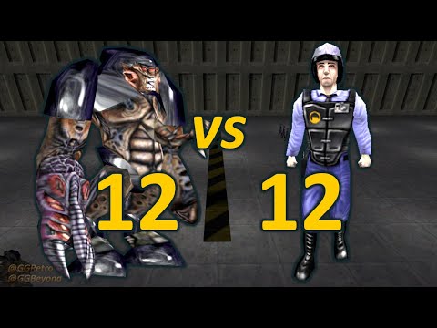 12 Alien Grunts vs 12 Security Guards - Even Numbers - Half-Life Retro Battles