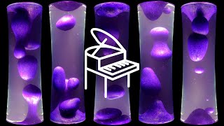 Relaxing Piano Music and Lava Lamp with metallic wax