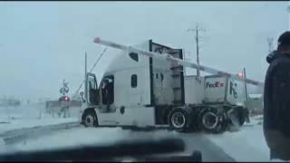 Train into FedEx truck