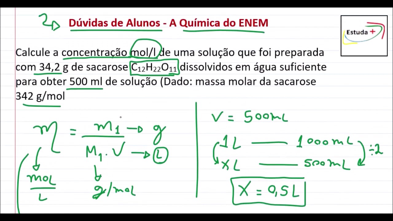 Concentração Molar - Exercício de Química