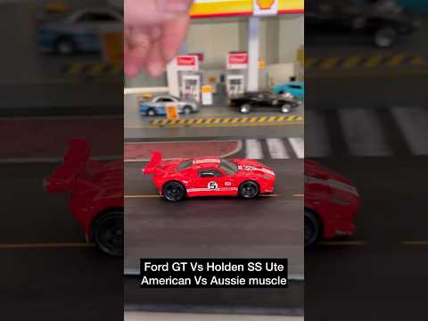 Holden SS ute Vs Ford GT in an epic hot wheels showdown 🔥🔥 #hotwheels #racing #hotwheelscollector