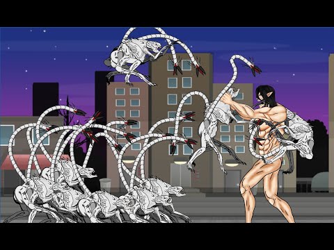 Eren Founding Titan vs White Spikes. Attack On Titan vs The Tomorrow War. Animation Drawing Cartoon.