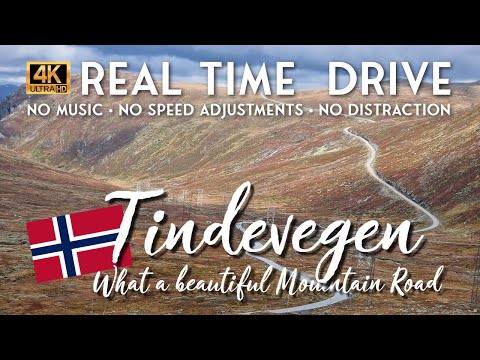 Tindevegen -  a beautiful Mountain Road.  Real Time Drive. No distractions: Enjoy the drive in 4k.