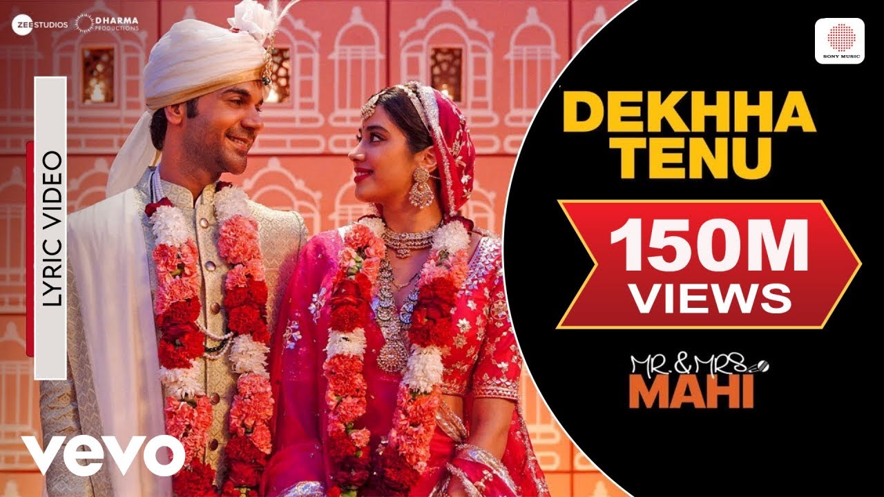 Dekhha Tenu - Lyric Video| Mr.&Mrs. Mahi |Rajkummar,Janhvi|Mohd. Faiz|Jaani