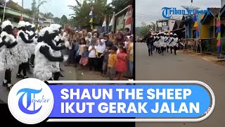Momen Unik Agustusan, Ibu-ibu PKK Ikut Lomba Gerak Jalan Pakai Kostum Shaun The Sheep