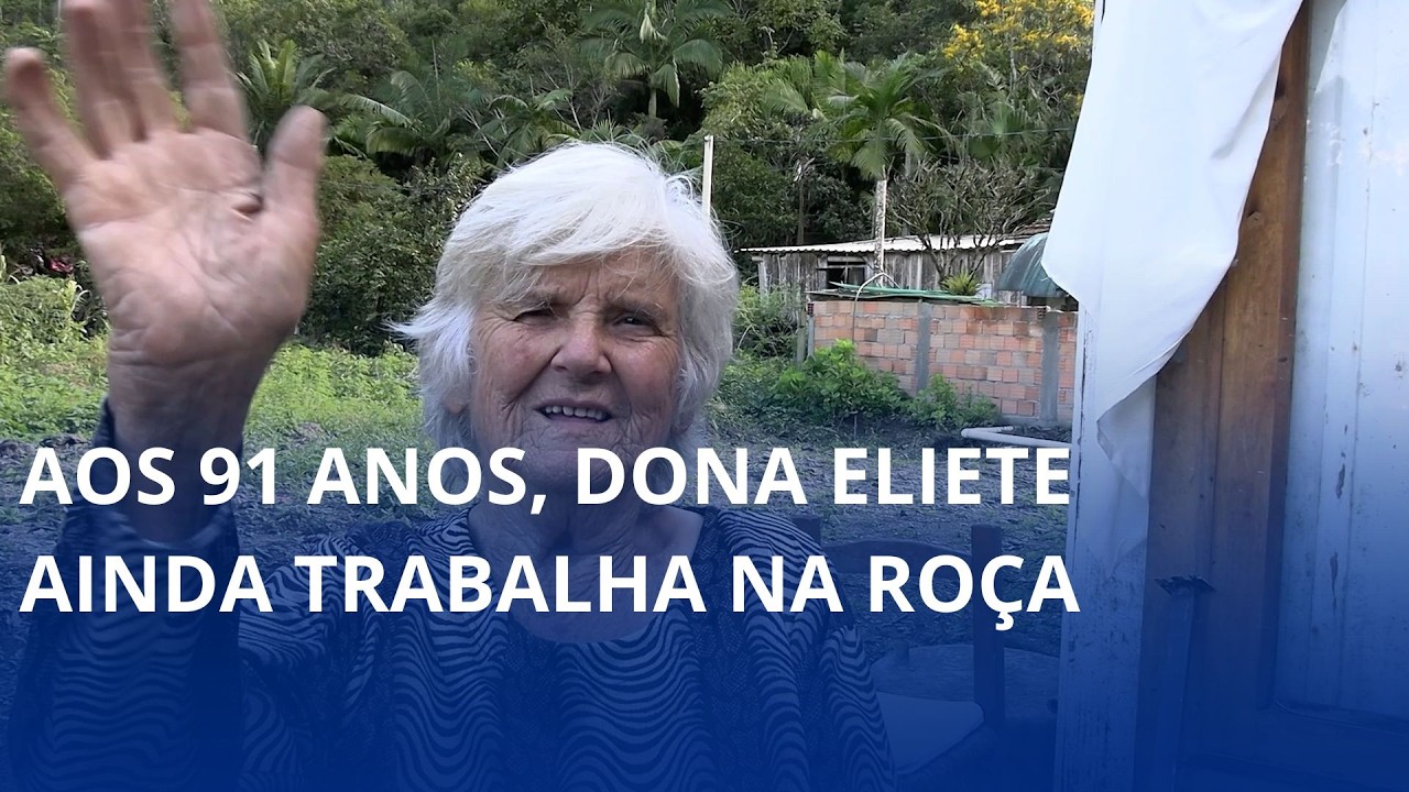 Aos 91 anos, dona Eliete ainda trabalha na roça