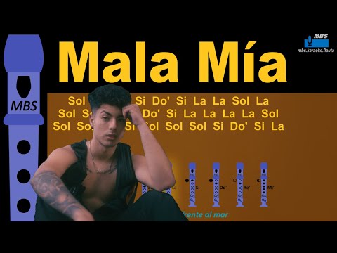 Mala Mía, Naim Darrechi x Juacko Flauta Dulce Cover By MBS Con Notas Tipo Karaoke