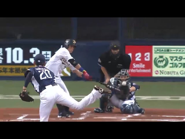 【1回裏】バファローズ・糸井 体勢崩しながらも技ありタイムリー!! 2015/9/30 Bs-L