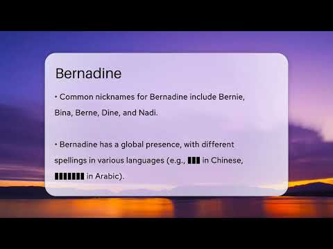 Bernadine - Baby Girl Name Meaning, Origin & Popularity - RandomNames.com