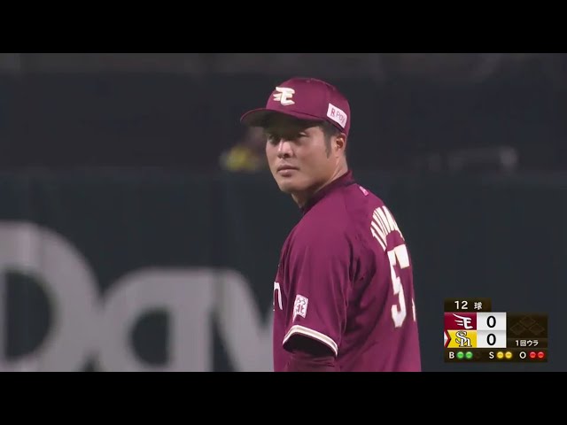 【1回裏】プロ初登板初先発!! イーグルスのドラ6ルーキー・瀧中が3者凡退の立ち上がりを見せる!! 2020/9/19 H-E