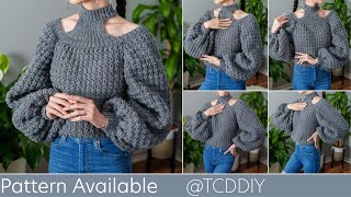 How to Crochet: Balloon Sleeve Sweater | Pattern & Tutorial DIY