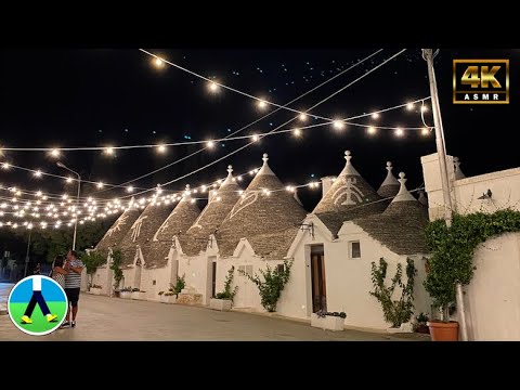 Alberobello - The Most Beautiful Town in Italy - Beautiful Evening Light  A Picturesque Town 4K ASMR