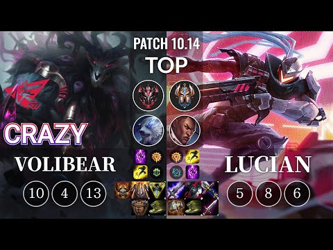 RW Crazy Volibear vs Lucian Top - KR Patch 10.14