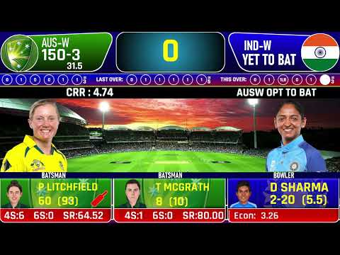 live score and commentary india womens vs australia womens 3rd one day match 2023