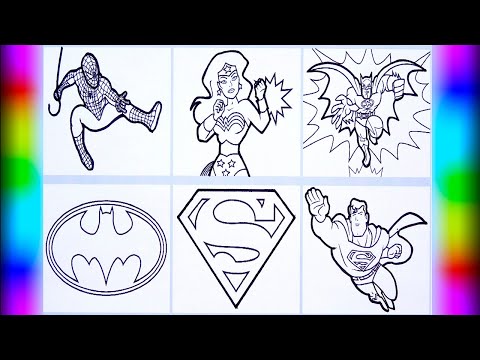 SUPERHEROES Coloring Page: SUPERMAN,WONDER WOMAN,SPIDERMAN Coloring | Egzod, EMM - Game Over {NCS }