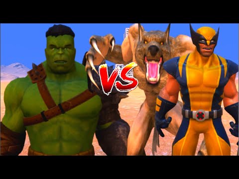 100 HULK vs 1000 Werewolf and 1000 Wolverine (Marvel vs Marvel)