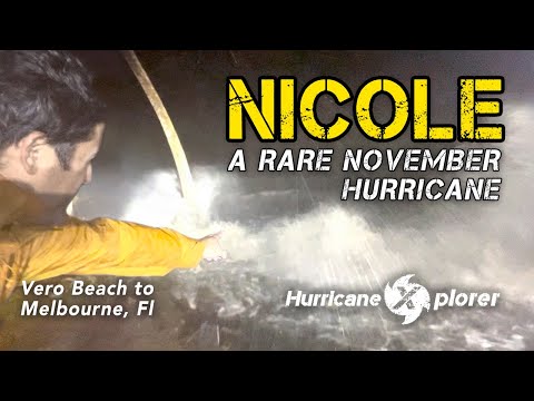 NICOLE a RARE NOVEMBER HURRICANE making landfall in Vero Beach Florida -Stunning Footage- 11-10-22