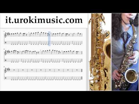 Lezioni di Sassofono Contralto Beethoven - Ode to Joy Tutorial Spartito Parte#2 um-b276