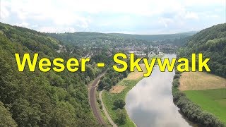 preview picture of video 'Weser-Skywalk bei Bad Karlshafen-Hoch über dem Weserbergland * Hannoversche Klippen'