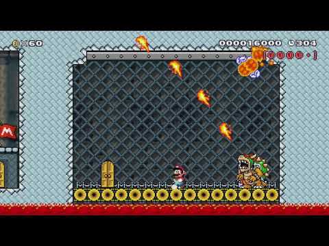 W4-4 猛攻！クッパ城 Bowser's 2nd Castle by とも - SUPER MARIO MAKER - NO COMMENTARY 1bj