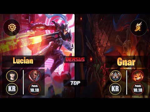 Roach LUCIAN (Top) [Press the Attack] VS GNAR - Challenger KR Patch 10.18