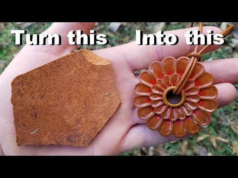 Turn a broken piece of pottery into a beautiful flower necklace
