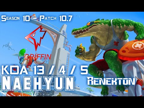 GRF Naehyun RENEKTON vs AZIR Mid - Patch 10.7 KR Ranked