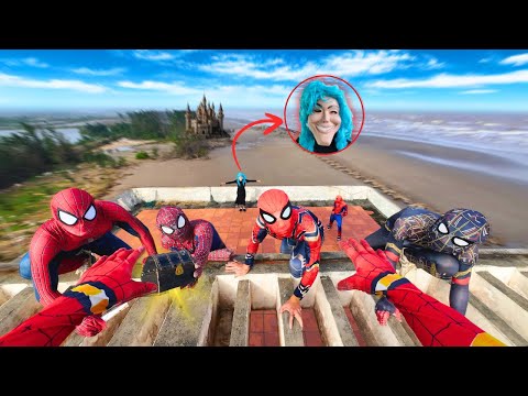 Pro 6 SPIDER-MAN Vs Serbian Dancing Lady In Beach Treasure Hunt ( Mystery Action POV )
