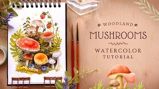 Woodland Mushrooms: Watercolor Tutorial 🍄