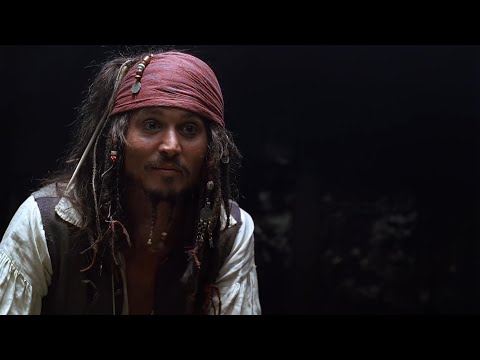 Talking between Captain Jack Sparrow and Barbossa