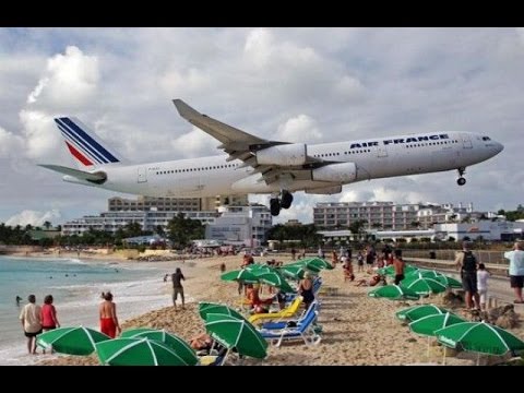 Пляж Maho Beach - самый опасный аэропорт
