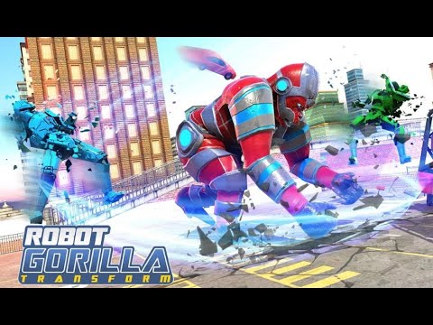 Gorilla Rampage City Attack Robot Transform Games | Superhero Gorilla Save City Android Gameplay.
