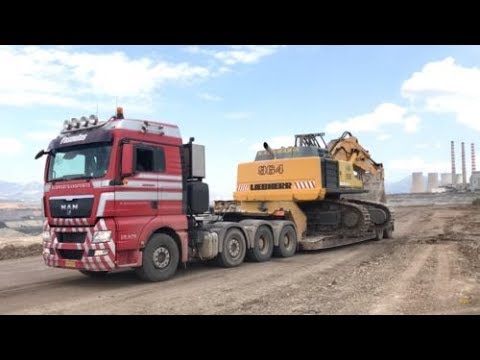 Transporting By Side The Liebherr 964 Excavator - Fasoulas Heavy Transports