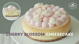 벚꽃🌸 수플레 치즈케이크 만들기 : Cherry blossom Souffle Cheesecake Recipe : さくらスフレチーズケーキ | Cooking tree