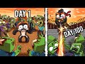 I Survived 100 Days In A WASTELAND ZOMBIE APOCALYPSE Minecraft