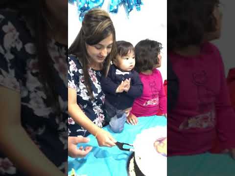 Prabal cutting his 1st birthday cake
