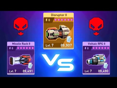 Disruptor vs Missile Rack vs Voltaic RPG - Shadow - Mech Arena