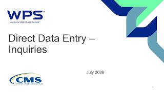 Direct Data Entry – Inquiries