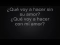 Alejandro Fernandez  Que Voy a Hacer Con Mi Amor Con Letra