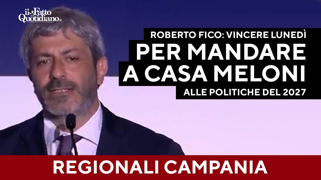 Roberto Fico: "Vincere lunedì per mandare a casa Meloni nel 2027". Il comizio integrale