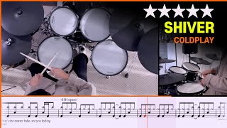 [Lv.17+] Shiver - Coldplay (★★★★★) Drum Cover with Sheet Music