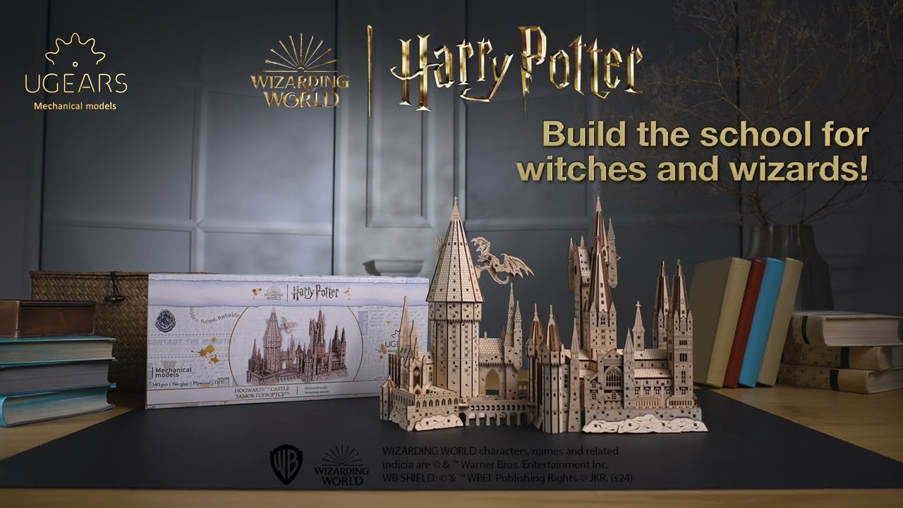 Ugears 3D dřevěné mechanické puzzle Hrad Bradavice, Harry Potter