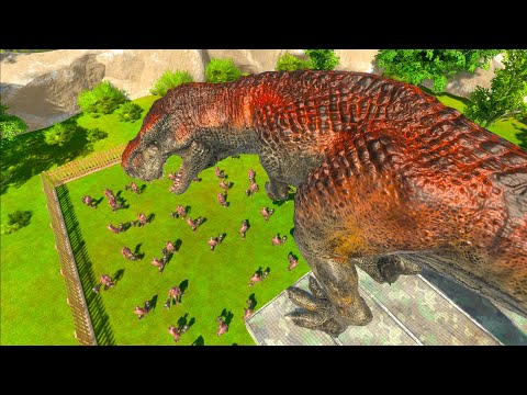 DINOSAURS JUMPS INTO OGRE WORLD