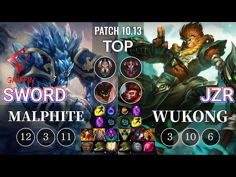GRF Sword Malphite vs Jzr Wukong Top - KR Patch 10.13