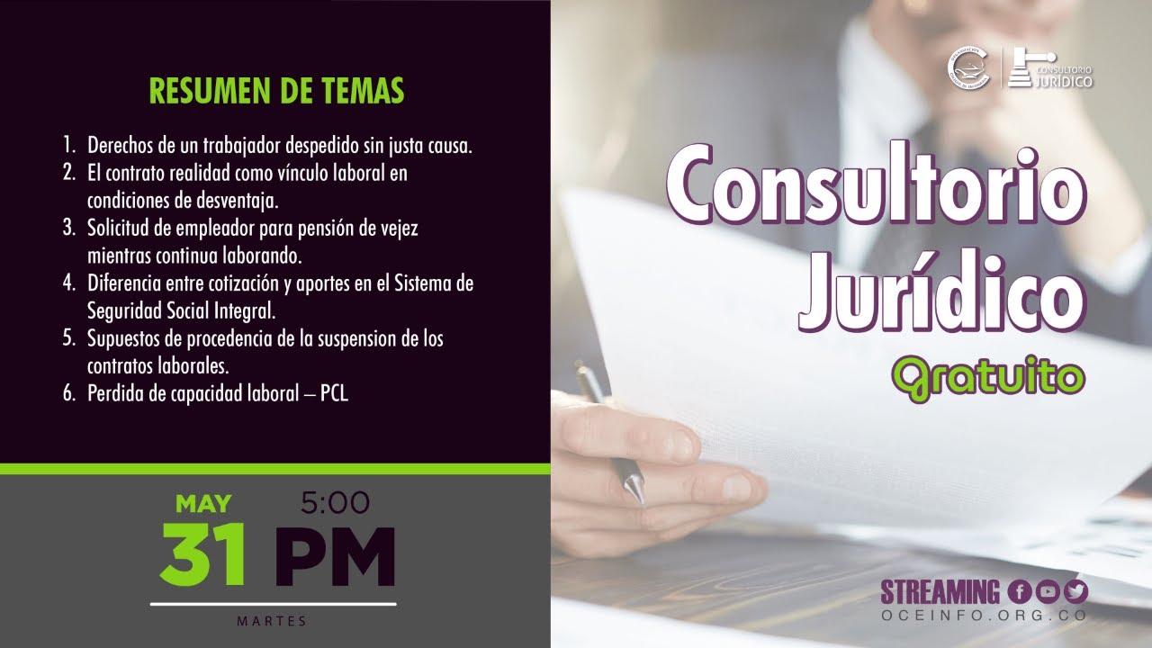 Consultas Jurídicas Gratuitas - Resumen Consultorio jurídico Mayo 2022